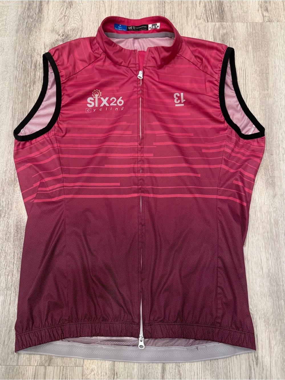 Vie 13 Six26 Cycling Euro Wind Vest Men’s Medium‎ Full Zip